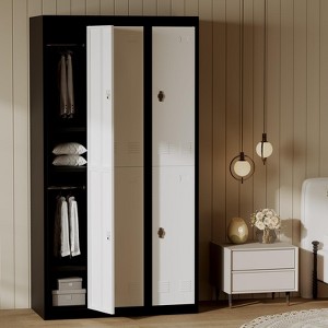 71 Inch Heavy Duty Metal Storage Locker, 2-Door Steel Cabinet with Hanging Rod & Shelf for Office, Gym, School - 1 of 4