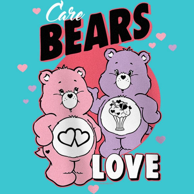 Girl's Care Bears Valentine's Day Love-a-Lot Bear and Share Bear Love T-Shirt, 2 of 5