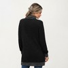 Anna-Kaci Women's Long Sleeve Cowl Neck Top with Contrast Cuffs and Hem - 2 of 4