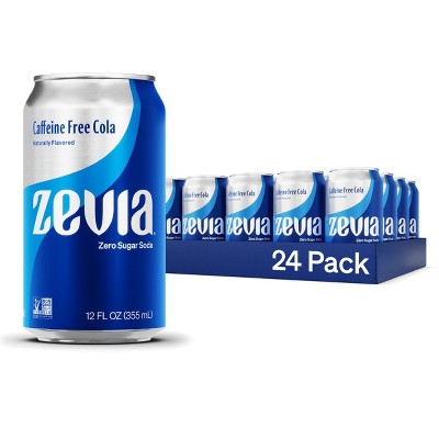 Zevia Zero Calorie Soda, Caffeine Free Cola - 12 Fl Oz Can (Pack of 24)