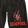 Deadpool Thumbs Up Marvel Universe Publishing Art Archive Men's Black Sleep Pajama Shorts - 2 of 4