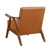 Modern Upholstered Accent Chair with Cushion Back and Seat Solid Rubberwood Natural Finish Living Room - 4 of 4