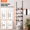 VEVOR Over the Toilet Storage, 4-Tier Over Toilet Bathroom Organizer, Low-carbon Steel 53"-132" Tall Storage Shelf Rack, Space Saver, Black & Brown - 3 of 4