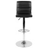 Emma and Oliver Coti Modern Channel Tufted Upholstered Height Adjustable Mid-Back Stool and Pedestal Base with Footrest - 3 of 4