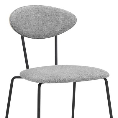 Neo Contemporary Gray Velvet Upholstered Side Chair with Metal Legs