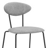 Set of 2 Neo Modern Fabric and Metal Dining Room Chairs Gray/Black - Armen Living: Contemporary, Faux Leather, Comfort Cushion - 4 of 4