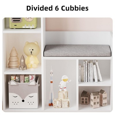 Kids Bookshelf 44.1in Width Toy Storage Organizer