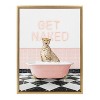 Kate & Laurel All Things Decor 18"x24" Sylvie Cheetah Get Naked in Retro Pink Bath Framed Wall Art by Amy Peterson Art Studio Bright Gold - 2 of 4
