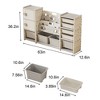 Ruvalino Decorative Storage Cabinets Kids Toy Storage Organizer with Bins and Book Organizer for Playroom, Gray and Ivory, 62.99"*12.6"*36.22" - 3 of 4