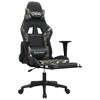vidaXL Massage Gaming Chair with Footrest Black&Camouflage Faux Leather - 3 of 4