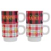 American Atelier Christmas Ceramic Mug & Rack Set - 4 Cups & Standing Metal Rack for Kitchen Countertop, Tabletop, or Café Display, 14 oz, Warm Cozy - 3 of 4