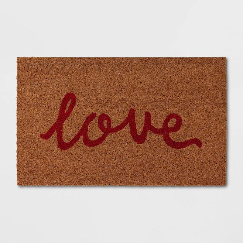 1&#39;6&#34;x2&#39;6&#34; &#39;Love&#39; Coir Doormat Red/Natural - Threshold&#8482;, 1 of 12