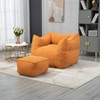CAVINAS Faux Fur Bean Bag Chair with Footstool,Lazy Floor Sofa Chair with High Resilience Memory Foam,Cozy Lounge Chair for Living Room - 2 of 4