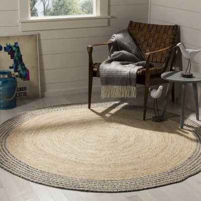 Coastal Ivory Hand-Knotted Jute 8' Round Area Rug