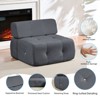 Mjkone Velvet Single Sofa, 1-Seater Modular Sofa Couch with Rivet Trim for Living Room - 2 of 4