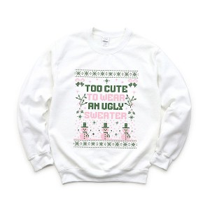 Simply Sage Market Women's Graphic Sweatshirt Too Cute Ugly Sweaters - 1 of 4