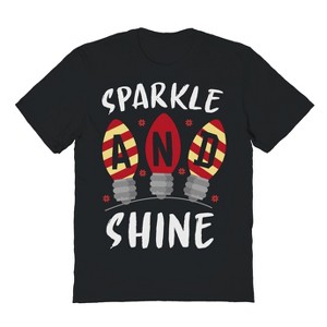 Rerun Island Men's Christmas Sparkle Shine Short Sleeve Graphic Cotton T-Shirt - 1 of 1