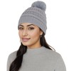 Anna-Kaci Winter Chunky Knit Slouchy Beanie with Faux Fur Pompom Warm Fleece Solid Color Chunky Baggy Hat for Women - 4 of 4