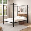 Infans Full Size Canopy Bed Frame 4-Poster Platform Bed Frame w/ Industrial Headboard - 4 of 4