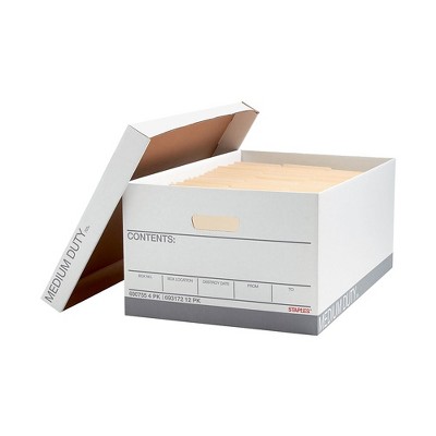 Staples Corrugated Boxes Legal Size White/Gray 12/Carton (2489701) 693172