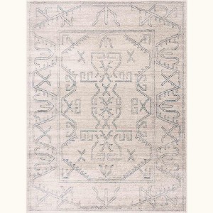 Hauteloom Divya Cream & Silver Blue Area Rug - 1 of 4