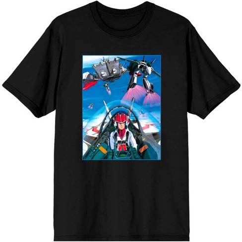 schoolbord pakket Massage Rick Flight Robotech Men's Black Graphic T-shirt-3xl : Target