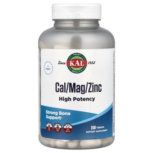 KAL Cal/Mag/Zinc, High Potency, 250 Tablets - 1 of 4