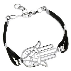 West Coast Jewelry Women's Polished Hamsa Cotton Cord Bracelet - 1 of 4