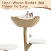 Modern Cat Tower with Wicker Condo, Real Wood Cat Tree with Sisal Scratching Post and Plush Bed for Indoor Cats - 4 of 4