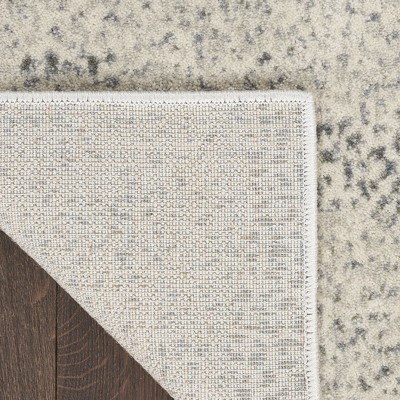 Beige and Gray Abstract Synthetic Rectangular Rug 7'10" x 10'6"