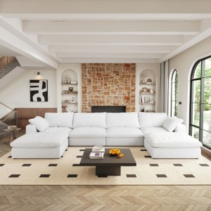 2 Storage Ottomans,160.6" Down Filled Comfort U Shaped Sofa Couch for Living Room 4seaters+2ottoman - 1 of 4