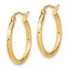 Black Bow Jewelry 2mm 10k Yellow Gold Diamond Cut Round Hoop Earrings, 20mm (3/4 Inch) - 2 of 4