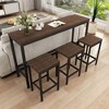 NicBex Rectangle 4-Piece Dining Set –Long Table with 3 Bar Stools, Modern Kitchen Table Set for Breakfast Nooks, or Small Dining Spaces - 2 of 4