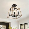 Dewdrop Industrial Semi Flush Mount Ceiling Light Geometric Square Lantern 1 Light ETL Entryway - 3 of 4
