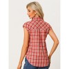 INSPIRE CHIC Women's Summer Plaid Short Sleeves Button Down Shirt - 4 of 4