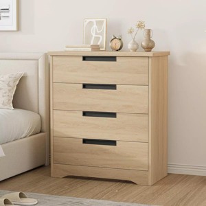 WhizMax 4 Drawer Dresser Modern Double Dresser Organizer with Embedded Handles Design, Wooden Chest of Drawers for Living Room, Bedroom, Hallway - 1 of 4