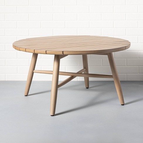 Outdoor Round Wood Coffee Table Natural, Wood Coffee Table Round Target