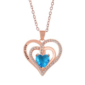 Anna-Kaci Zircon Crystal Rhinestone Jewelry Heart Pendant Necklace Perfect for Wife on Wedding Anniversary, Valentine's, or Mother's Day - 1 of 4