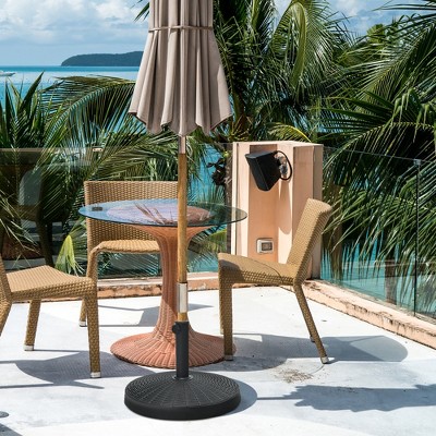 49 lbs Black Resin and Steel Patio Umbrella Base Stand