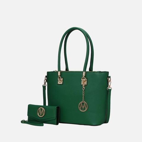 MKF Collection Vanessa Women's Fashion Tote & Wallet Set Handbag by Mia K - Green