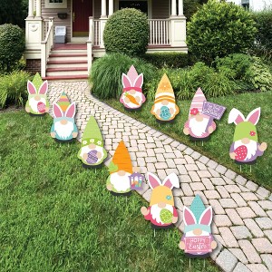 Big Dot of Happiness Easter Gnomes - Lawn Decorations - Outdoor Spring Bunny Party Yard Decorations - 10 Piece - 1 of 4