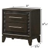 1pc Dark Brown Finish Two Drawers Nightstand Bar Handles Tapered Feet Bedroom Wooden Furniture - 4 of 4