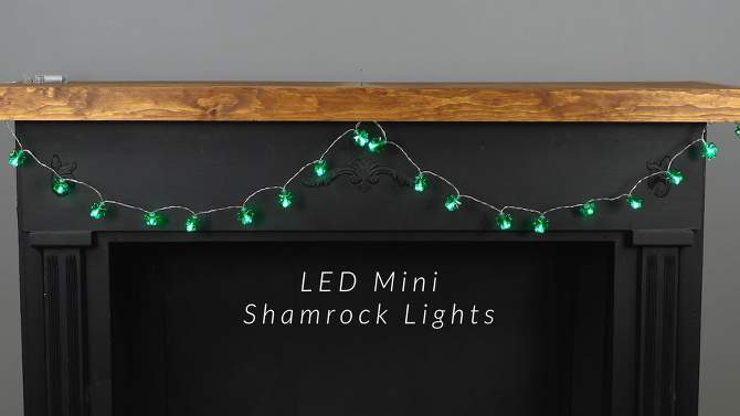 Northlight 20-Count Green LED Mini St Patrick's Day Shamrock Lights - 7ft Clear Wire, 2 of 6, play video