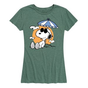 Women's - Peanuts - Snoopy's Beach Day Short Sleeve Graphic T-Shirt - 1 of 4