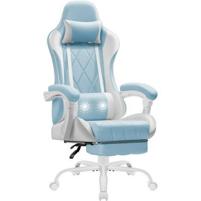 LACOO 2024 Upgraded Faux Leather Massage Gaming Chair with Footrest