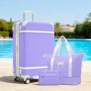 KWPZQEB Luggage Sets 3 Piece, Hardshell Luggage 24 Inch With Spinner Wheels, TSA Lock & Bags - 1 of 4