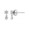 Haus of Brilliance Silver 1/10 Cttw Diamond Star Stud with Bezel Drop Dangle Earrings - 3 of 4