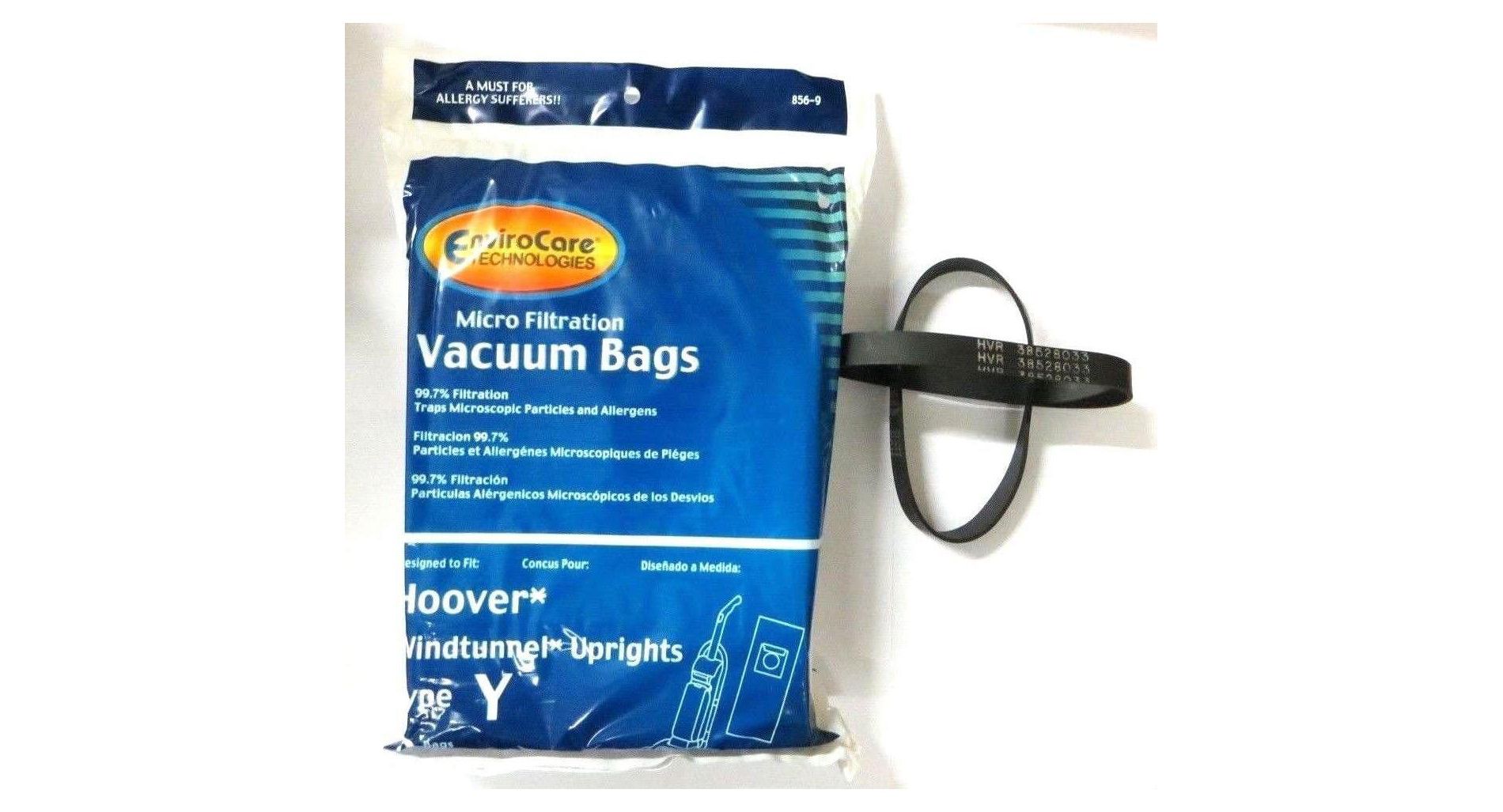 EnviroCare Replacement Micro Filtration Vacuum Cleaner Dust Bags Designed to Fit Hoover Windtunnel Upright Type Y 18 pack with 2 belts