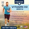 FREEDA Vitamin D2 2000 IU – Vegan Vitamin D for Bone Strength & Immune Support – Vegan Ergocalciferol D2 Supplement, 100 Tiny Tablets - 2 of 4