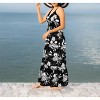 LA LEELA Women's House Daily Routine Evening Wear Boho A line Maxi Smocked Top Dress Long Strapless Tube Dresses for Women Small-Medium Black, Tree - 2 of 4